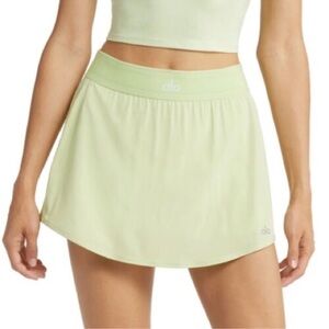 ISO Alo Yoga Match Point Tennis Skirt in Color Iced Green Tea